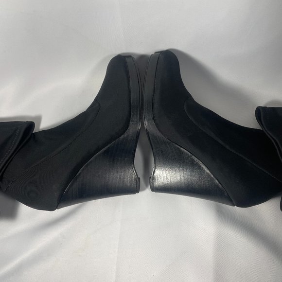 Colin Stuart Women’s Platform Wedge Heel with Stretch Calf High Boot Black Sz 6 - Picture 8 of 9